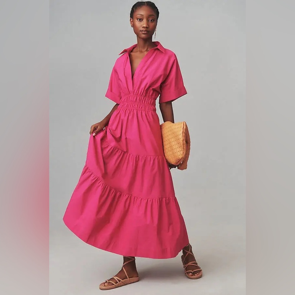 Anthropologie Fuchsia Maxi Dress